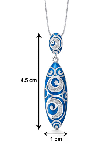 Nipura 925 Sterling Silver Enchanted Blue Enamel Pendant(without chain)