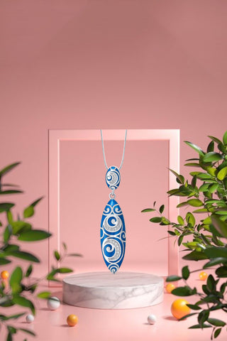 Nipura 925 Sterling Silver Enchanted Blue Enamel Pendant(without chain)