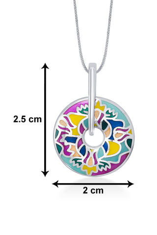 Nipura 925 Sterling Silver Floral Burst Enamel Pendant