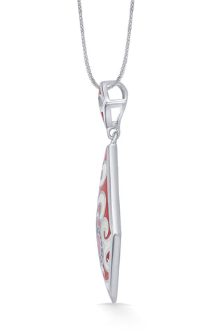 Nipura 925 Sterling Silver Ravishing Red Enamel Pendant(without chain)