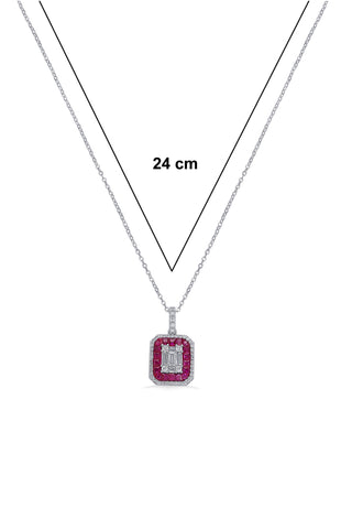 Nipura 925 Sterling Silver Pink Casper Zircon Pendant with Chain