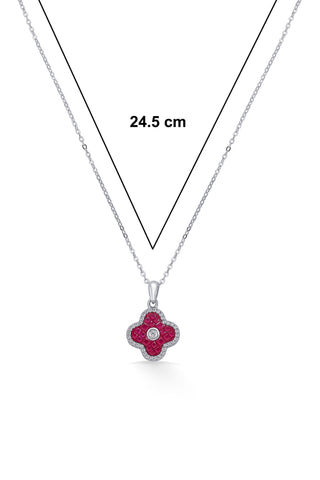 Nipura 925 Silver Pink Cornus Zircon Pendant| Sterling silver | Invisible set jewelry| 925 silver colour crystal necklace for women |Fashionable modern jewelry