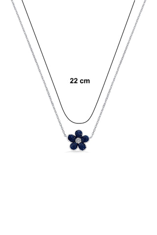 Nipura 925 Silver Blue Azalea Zircon Necklace| Sterling silver | Invisible set jewelry| 925 silver gemstone necklace for women |Fashionable modern jewelry