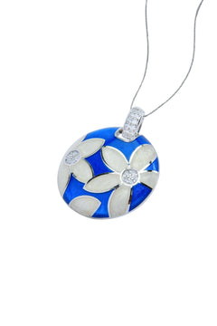 Mist Bloom 925 Sterling Silver Enamel Pendant(without chain)