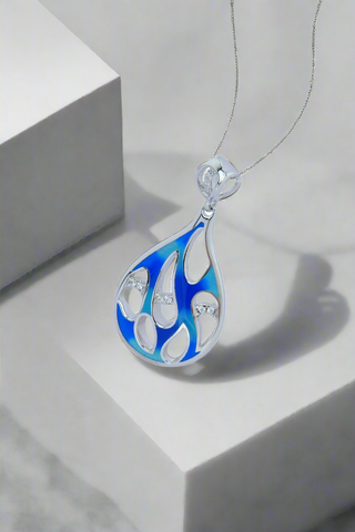 Nipura 925 Sterling Silver Ocean Bed Enamel Pendant(without chain)