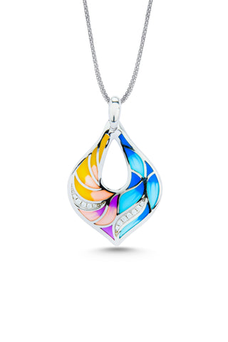 Nipura 925 Sterling Silver Hawaiian Waves Enamel Pendant(without chain)