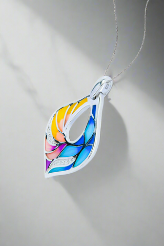 Nipura 925 Sterling Silver Hawaiian Waves Enamel Pendant(without chain)