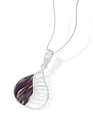 Nipura 925 Sterling Silver Brown Enamel Tear Drop Pendant(without chain)