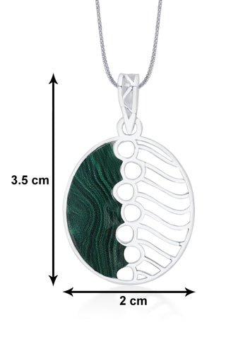 Nipura 925 sterling silver green enamel circular shape pendant(without chain)