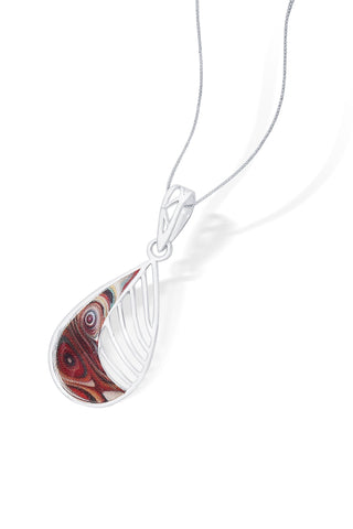 Nipura 925 Sterling Silver Brown Enamel Modern Pendant