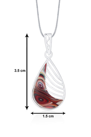 Nipura 925 Sterling Silver Brown Enamel Modern Pendant(without chain)