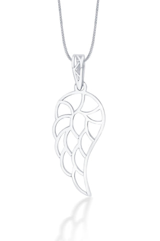 Nipura 925 Sterling Silver Angel Wing Laser-cut Pendant