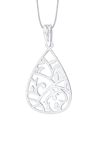 Nipura 925 Sterling Silver Floral Laser-cut Pendant (Seperate chain)