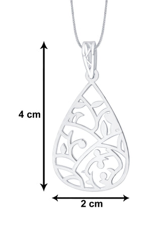 Nipura 925 Sterling Silver Floral Laser-cut Pendant(without chain)