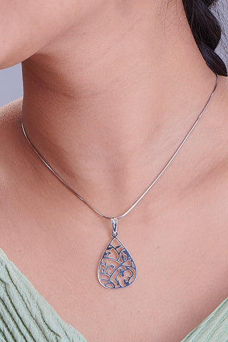 Nipura 925 Sterling Silver Floral Laser-cut Pendant(without chain)