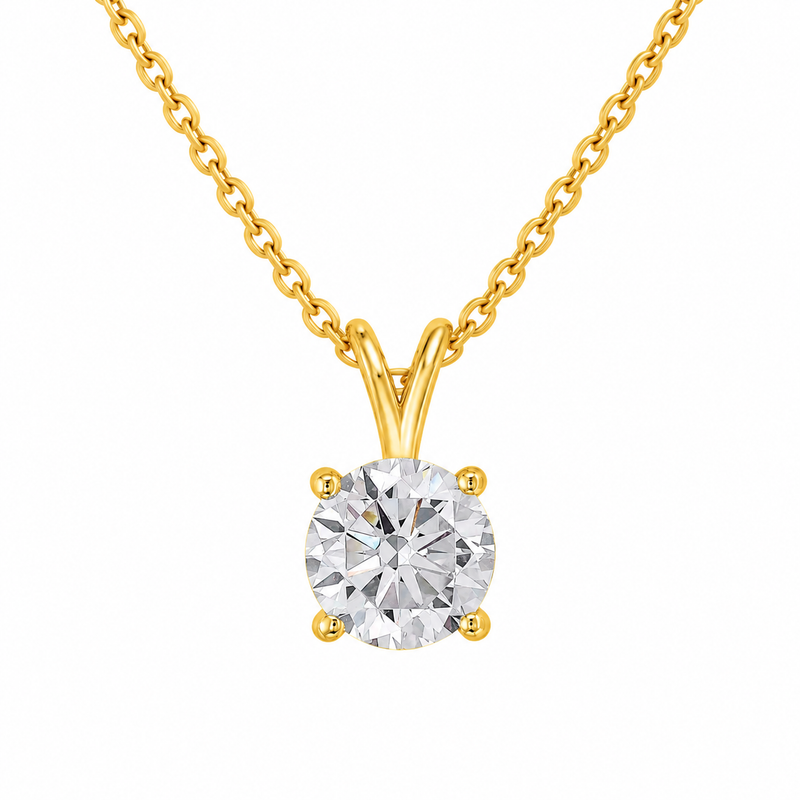 925 Sterling Silver CZ Solitaire Pendant | Minimalist Jewelry Gift without Chain