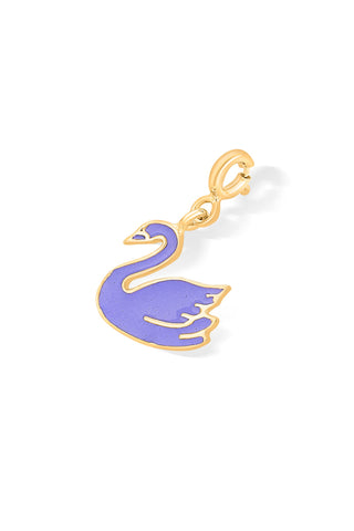 Nipura 925 Sterling Silver Purple Swan Charm Pendant