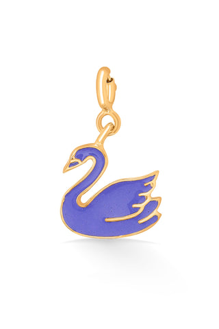 Nipura 925 Sterling Silver Purple Swan Charm Pendant