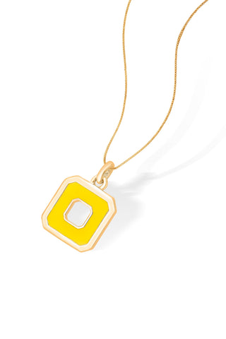 Nipura 925 Sterling Silver Yellow Squares Pendant- Golden(without chain)