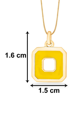 Nipura 925 Sterling Silver Yellow Squares- Golden Necklace and Earrings Set