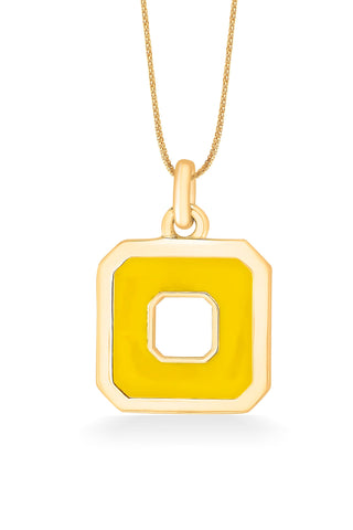 Nipura 925 Sterling Silver Yellow Squares- Golden Necklace and Earrings Set