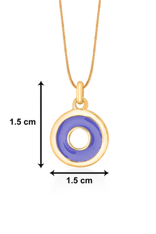 Nipura 925 Sterling Silver Purple Circles Pendant- Golden(without chain)