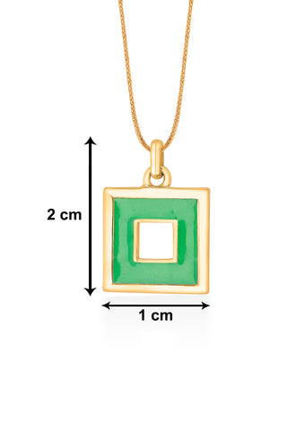 Nipura 925 Sterling Sliver Green Squares Necklace- Golden