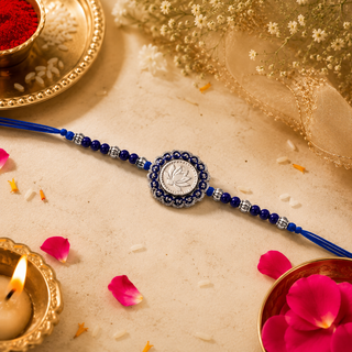 Premium 250 mg Pure Silver Lotus Rakhi Box | Luxury Raksha Bandhan Gift