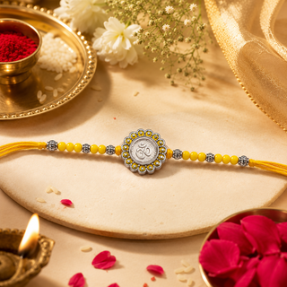 250 MG Pure Silver Om Rakhi Box