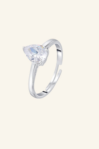 Nipura 925 Sterling Silver Pear Zircon Classic Ring