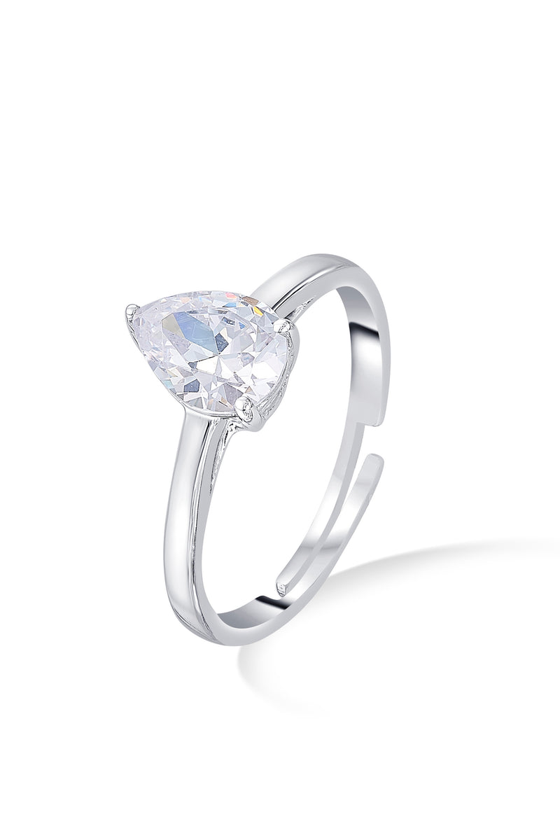 Nipura 925 Sterling Silver Pear Zircon Classic Ring