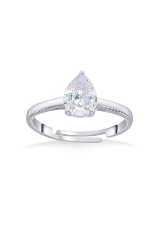 Nipura 925 Sterling Silver Pear Zircon Classic Ring