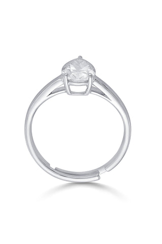 Nipura 925 Sterling Silver Pear Zircon Classic Ring