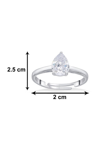 Nipura 925 Sterling Silver Pear Zircon Classic Ring