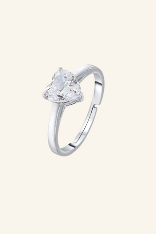 Nipura 925 Sterling Silver Heart Zircon Classic Ring