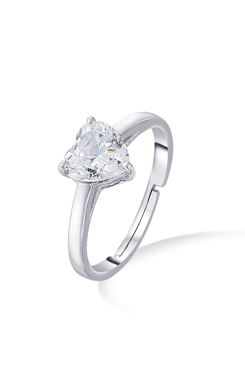 Nipura 925 Sterling Silver Heart Zircon Classic Ring
