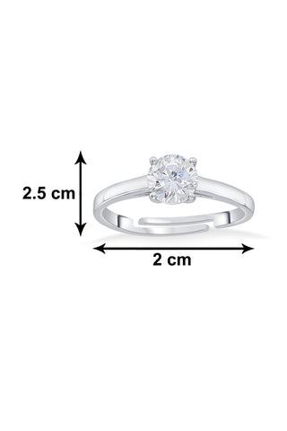 Nipura 925 Sterling Silver Zircon Solitaire Classic Ring