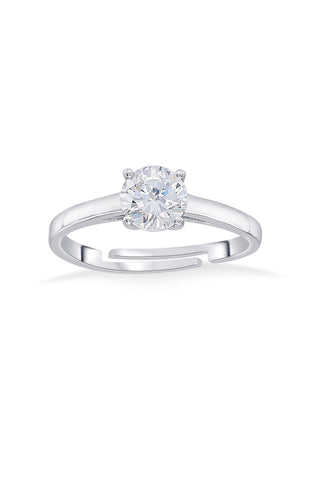 Nipura 925 Sterling Sliver Zircon Solitaire Classic Ring