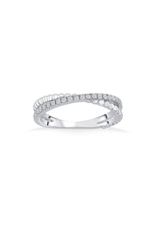 Nipura 925 Sterling Silver Zircon Twist  Wrap Ring