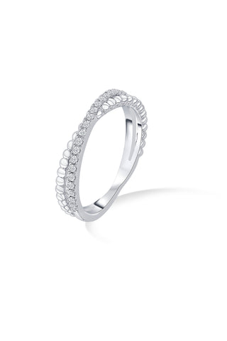 Nipura 925 Sterling Silver Zircon Twist  Wrap Ring