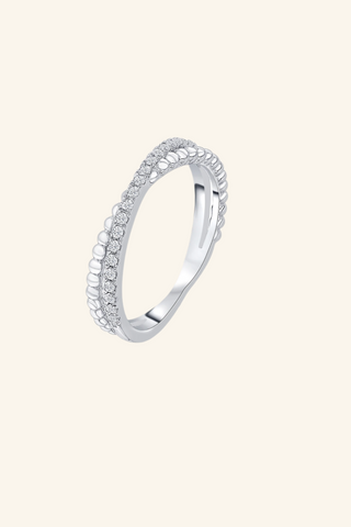 Nipura 925 Sterling Silver Zircon Twist  Wrap Ring