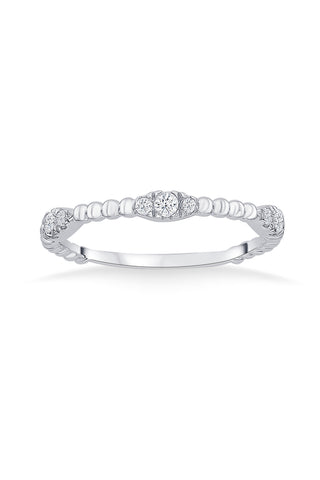 Nipura 925 Sterling Silver  Zircon Glimmer Stackable Ring