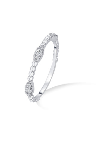 Nipura 925 Sterling Silver  Zircon Glimmer Stackable Ring