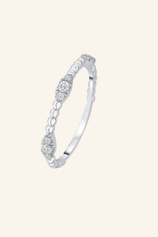 Nipura 925 Sterling Silver  Zircon Glimmer Stackable Ring