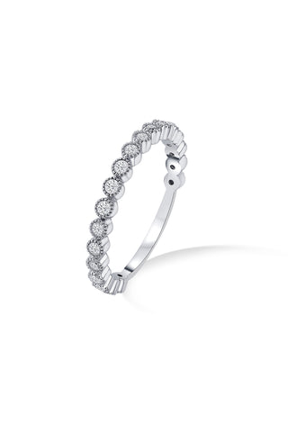 Nipura 925 Sterling Silver Half-Eternity Zircon Band Ring