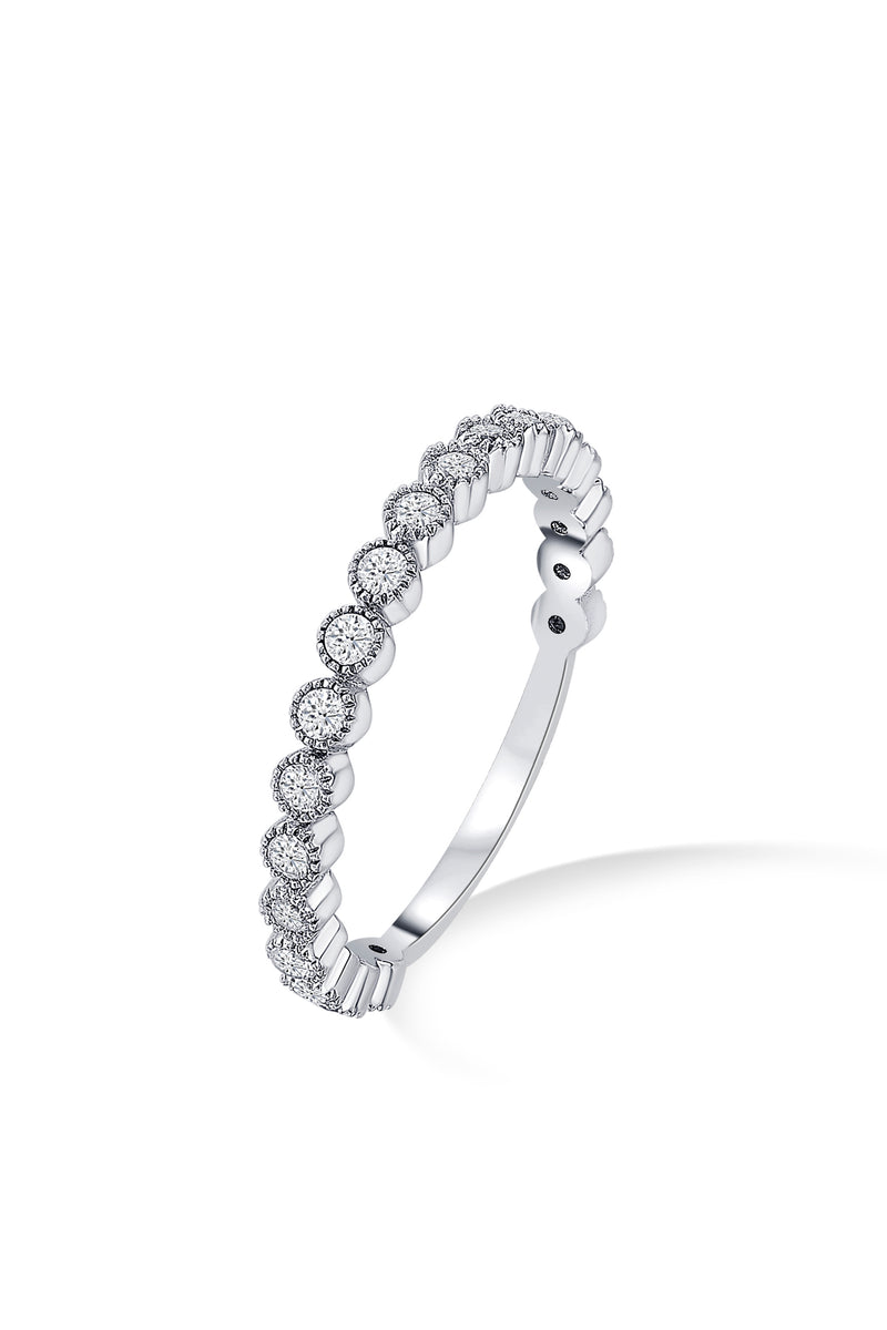 Nipura 925 Sterling Silver Half-Eternity Zircon Band Ring