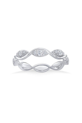 Nipura 925 Sterling Silver Zircon Twisted Wave Ring