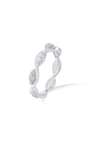 Nipura 925 Sterling Silver Zircon Twisted Wave Ring