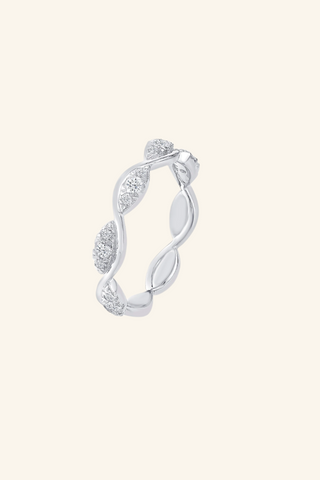 Nipura 925 Sterling Silver Zircon Twisted Wave Ring