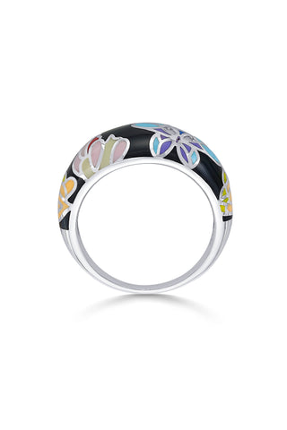 Nipura 925 Sterling Silver Garden of Bloom Enamel Ring